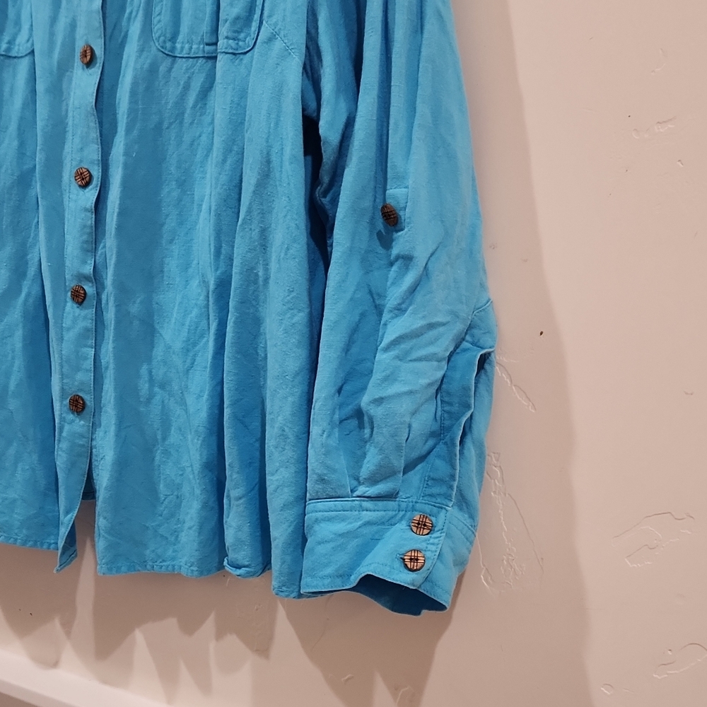 Ruby Rd. Bright Blue Button-Up Shirt - Picture 5 of 9
